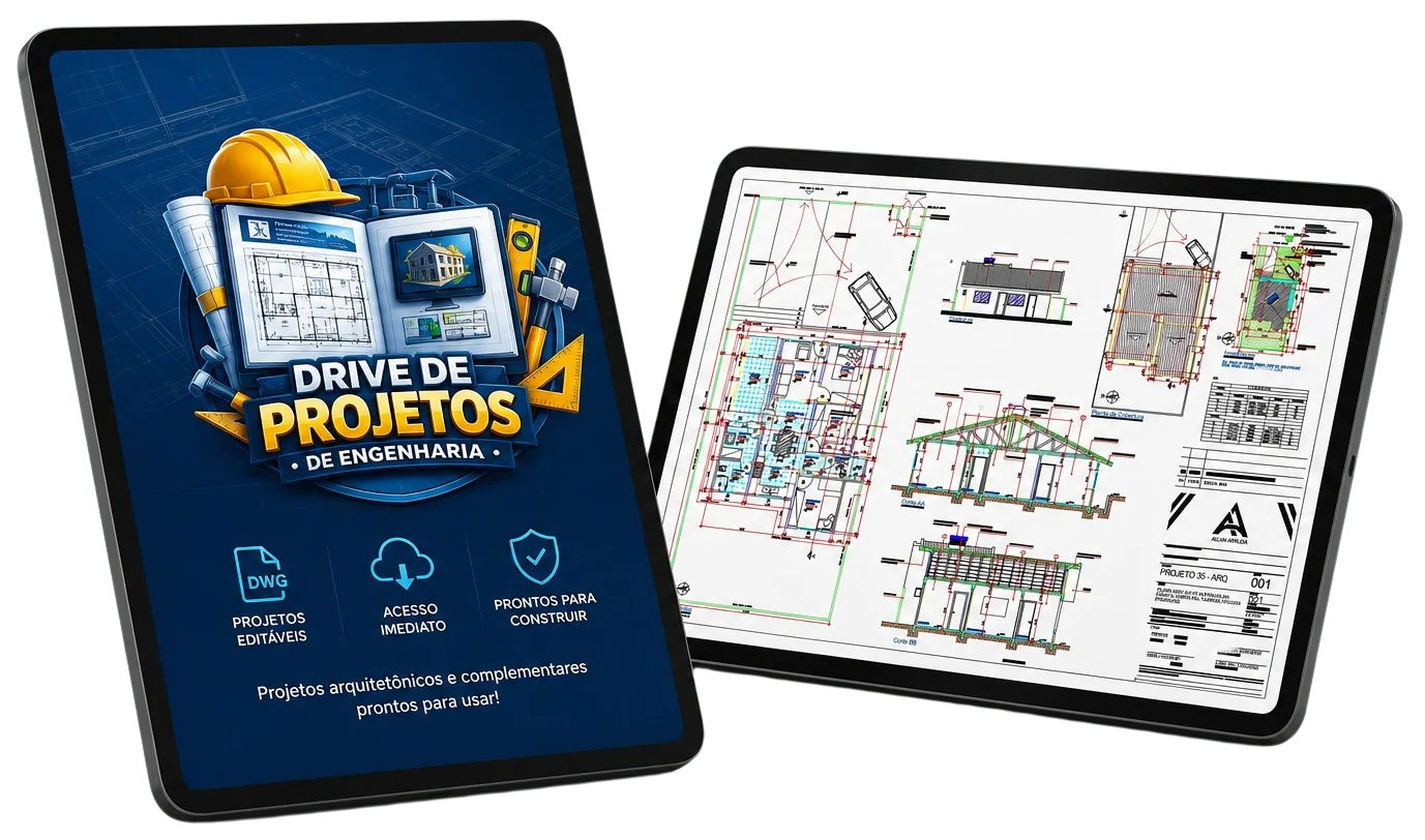Mockup do Drive de Projetos no Tablet